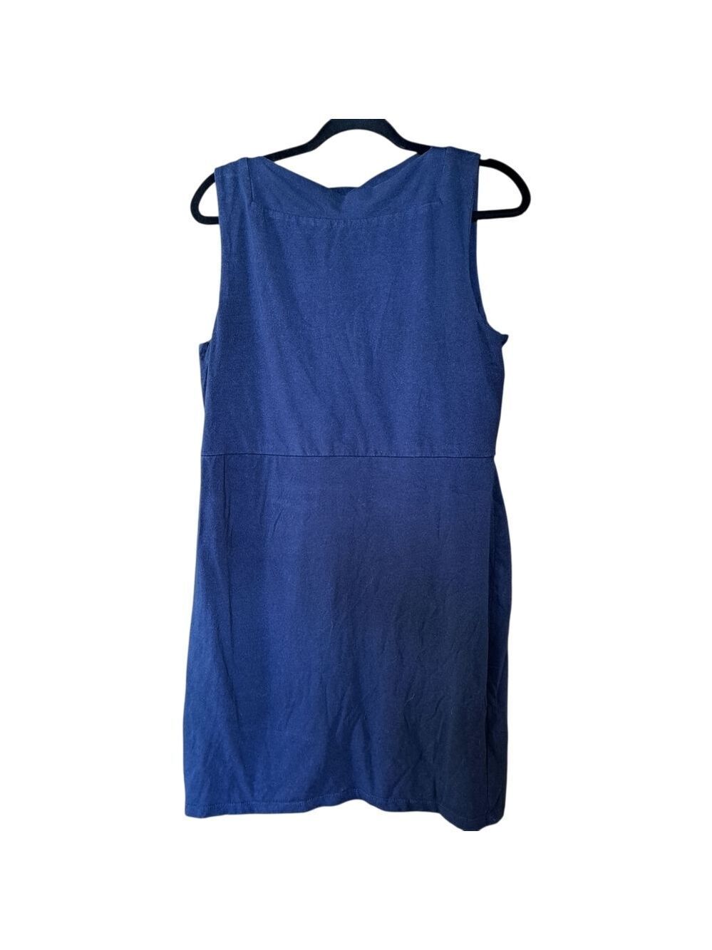 🇨 Atelier b Navy Blue Sleeveless Cotton Stretch Dress Made in Montréal – Size L
